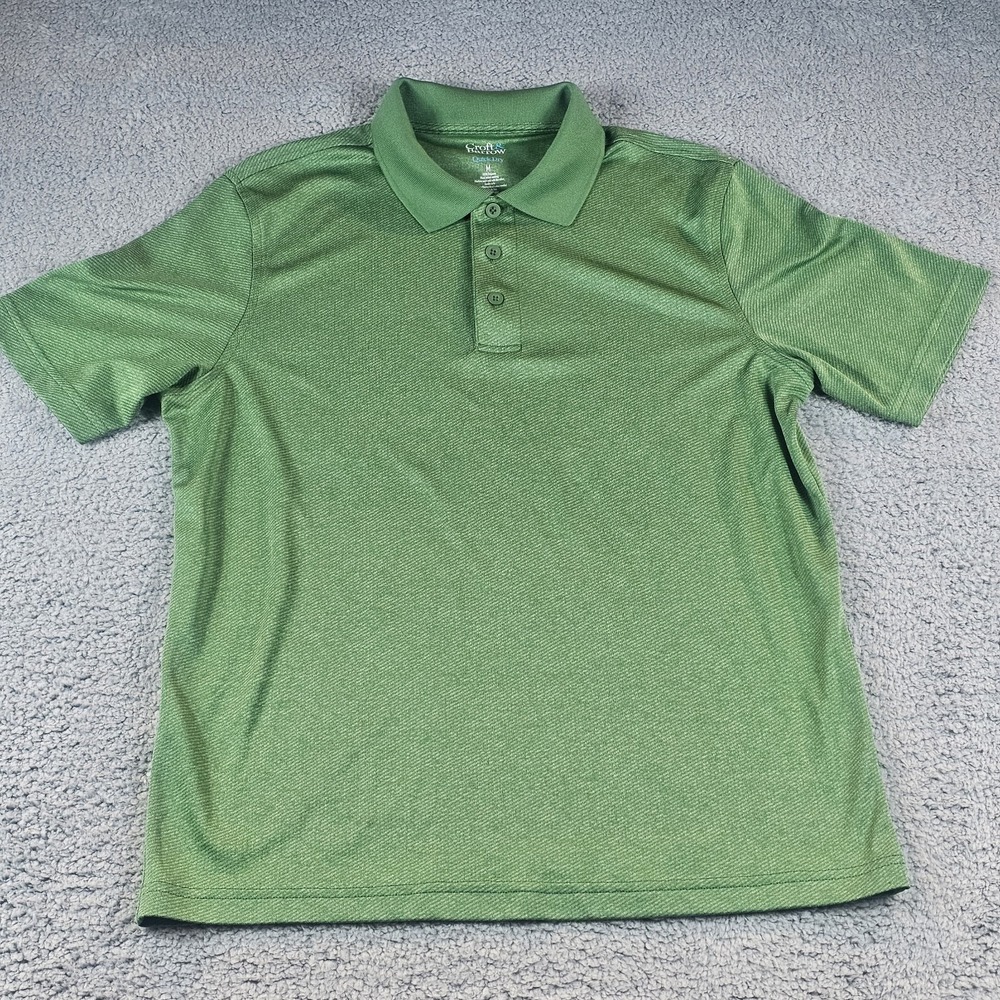 Croft & Barrow Mens Medium Quick Dry Polo Green Men's Short Sleeve Collar